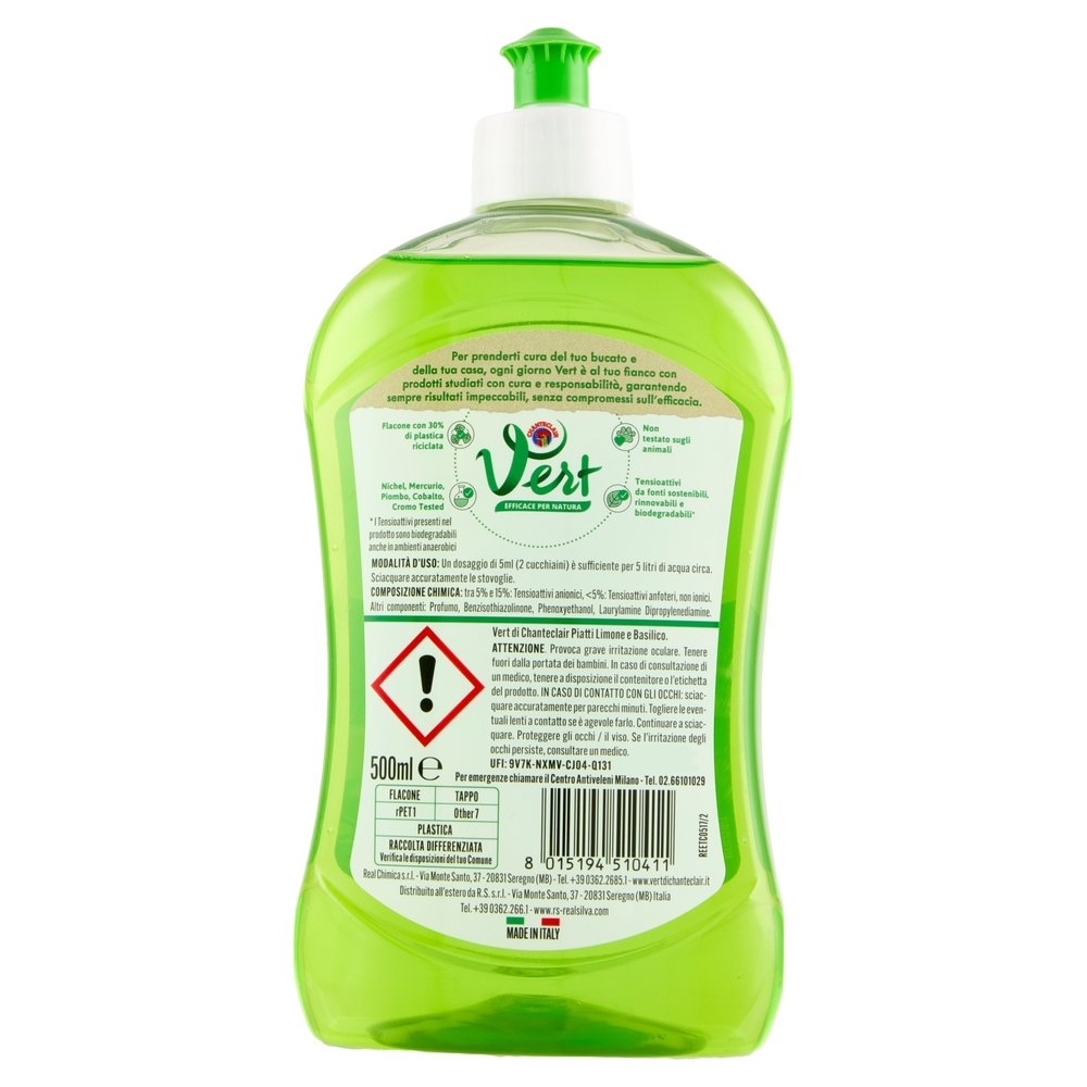 Vert di Chanteclair Piatti Limone e Basilico 500 ml